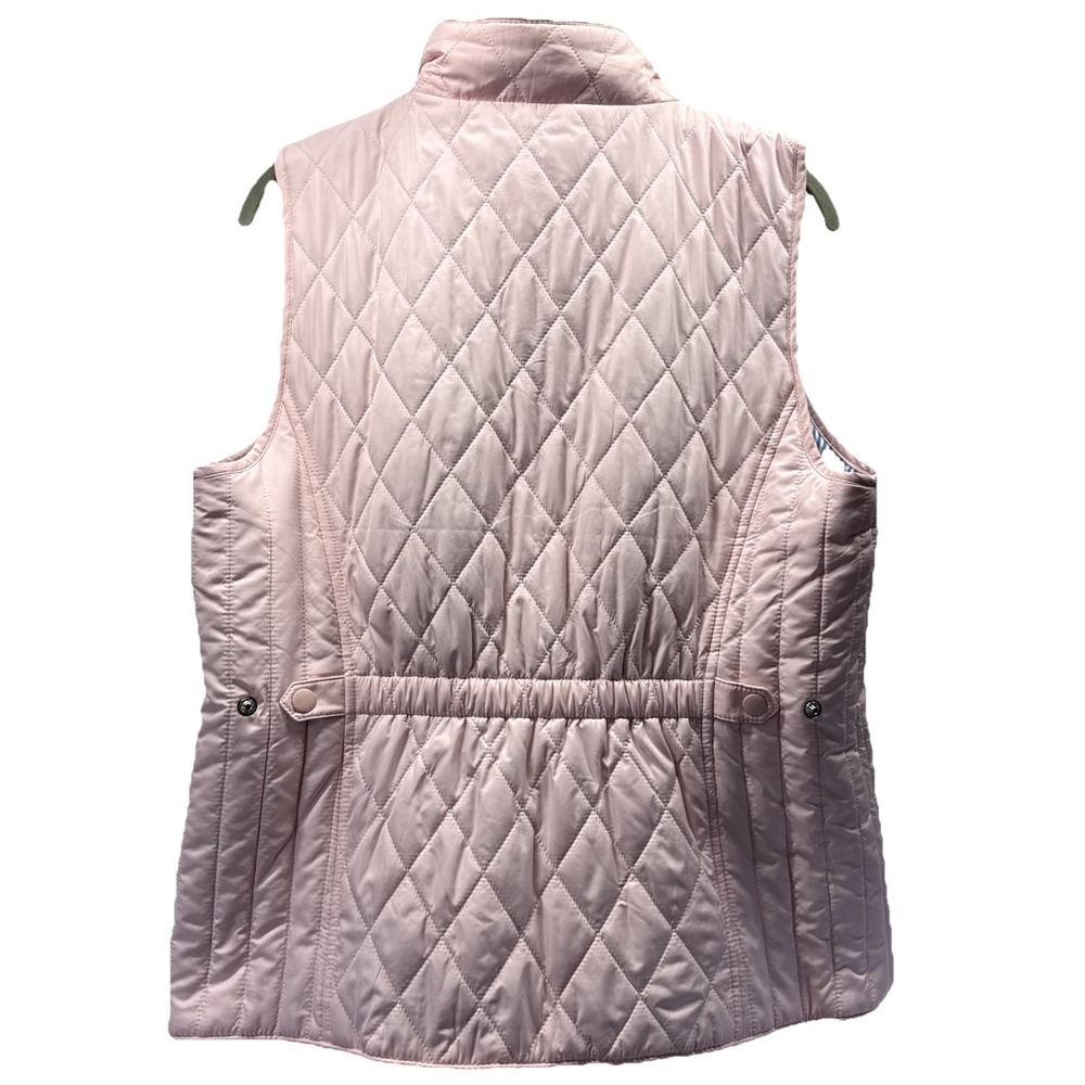 Talbots Women's Quilted Puffer Vest Size Large Pink Lightweight Full Zip Coastal - Picture 3 of 9